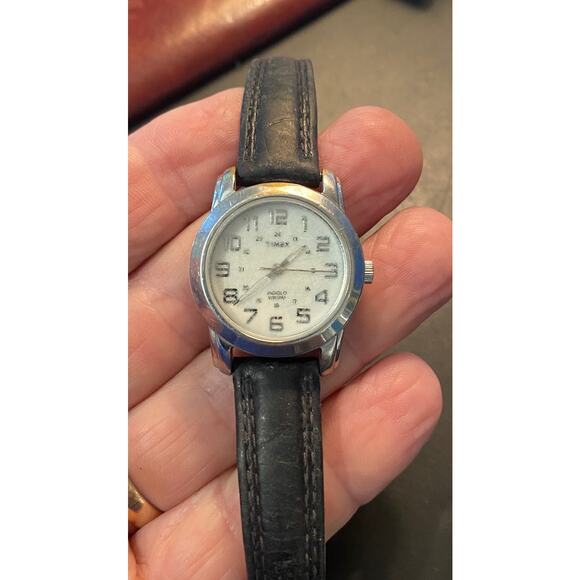 Women's 30mm Silver Tone Timex Watch, WR50M, Military Time, Indiglo - Picture 1 of 3